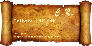 Czibere Máté névjegykártya
